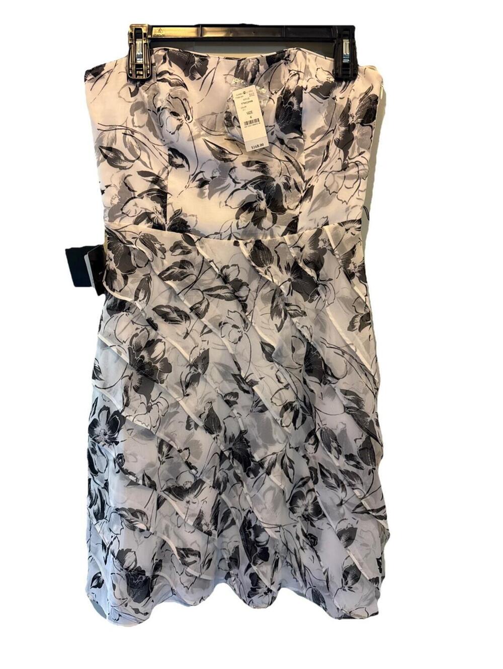 White House Black Market Floral Flowy Tube Dress Women's Size 6 NWT
